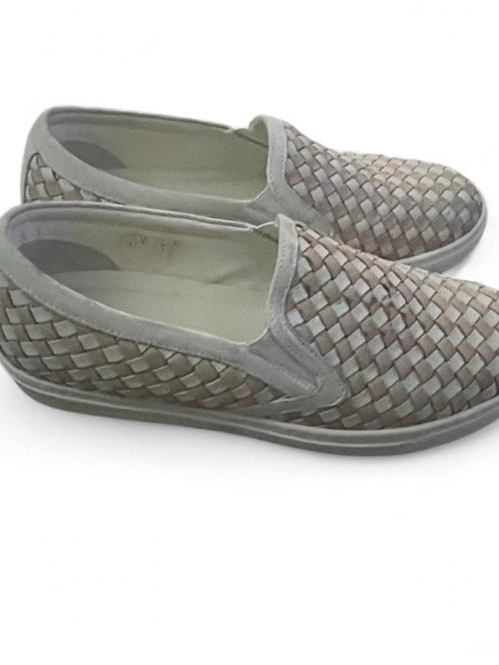 Woven Slip-On Flats in Beige and Cream - Picture 3 of 6